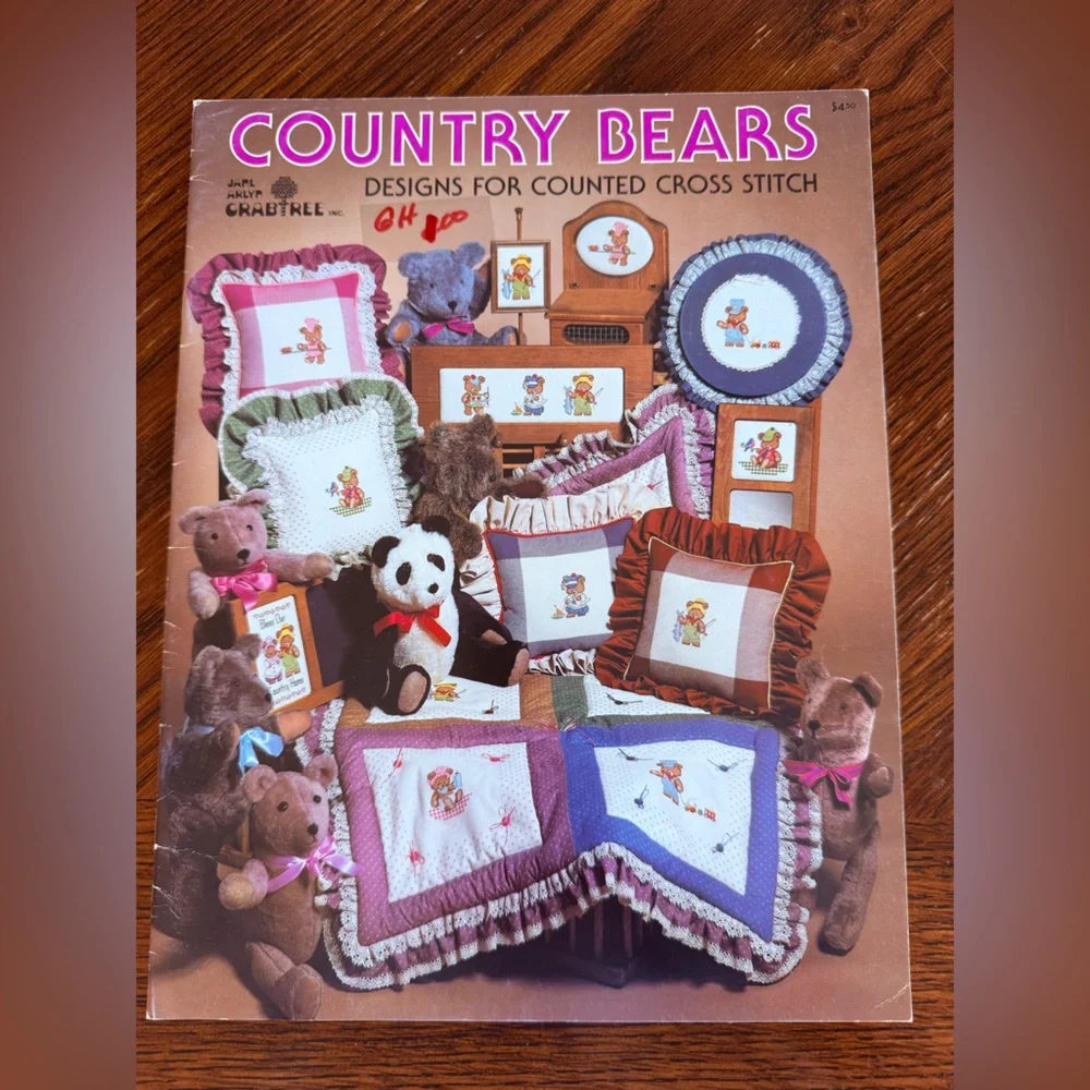 Vintage Bears Cross Stitch Pattern Books lot of 5 cinnamon bear‎ comforts pandas